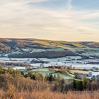Buy canvas prints of Frosty dawn view across the Vale of Porlock by Shaun Davey