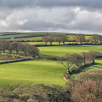 Buy canvas prints of View over Wilmersham Farm and Pool Farm, Exmoor by Shaun Davey