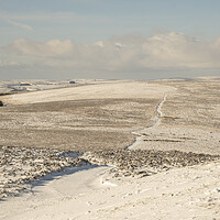 Buy canvas prints of Snowy landscape around Dunkery Hill, Exmoor National Park by Shaun Davey