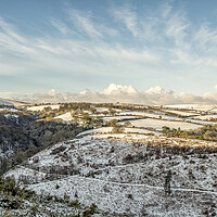 Buy canvas prints of Snowy landscape around Dunkery Hill, Exmoor National Park by Shaun Davey