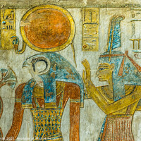 Buy canvas prints of Ancient Painting of the egyptian god Ra and Maat in a tomb by Stig Alenäs