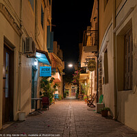 Buy canvas prints of The Alley Michail Damaskinou in the old town of Chania, a street by Stig Alenäs