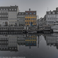 Buy canvas prints of Nyhavn 17 is a famous yellow house at the Nyhavn canal in Copenh by Stig Alenäs