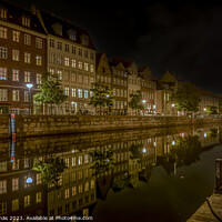 Buy canvas prints of The Slotsholm canal in Copenhagen where the houses are reflected by Stig Alenäs