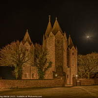 Buy canvas prints of Entrence to Kalundborg Church of Our Lady at night by Stig Alenäs