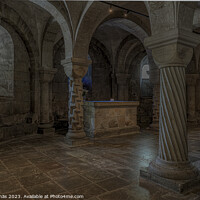 Buy canvas prints of The altar in the crypt of Lund Cathedral  by Stig Alenäs