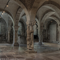Buy canvas prints of Finn the giant in the crypt of Lund Cathedral by Stig Alenäs