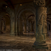 Buy canvas prints of The Giant Finn in the crypt of Lund Cathedral by Stig Alenäs