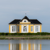 Buy canvas prints of The yellow garden house at Taasinge Castle by Stig Alenäs