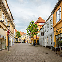 Buy canvas prints of A deserted pedestrian street an evening in june at by Stig Alenäs