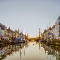 Buy canvas prints of Morning has broken over the colourful houses on th by Stig Alenäs