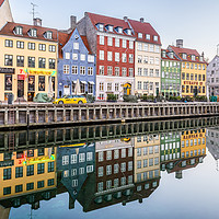 Buy canvas prints of Reataurants on the quay of Nyhavn Canal reflecting by Stig Alenäs