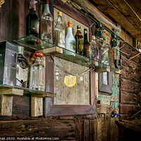 Buy canvas prints of Vintage wooden bar in old hippie style  by Stig Alenäs