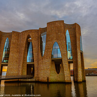 Buy canvas prints of New iconic building in Vejle harbor by Stig Alenäs
