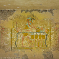 Buy canvas prints of Ancient Painting of the egyptian god Anubis, balming a dead body by Stig Alenäs