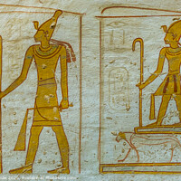 Buy canvas prints of Wallpainting of the egyptian god Osiris  by Stig Alenäs