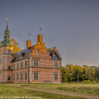 Buy canvas prints of Frederiksborg Bath House Castle on a green lawn by Stig Alenäs