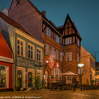 Buy canvas prints of Ancient houses at night in a small danish town by Stig Alenäs