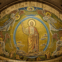 Buy canvas prints of Judgment day, a mosaic of Christ walking on the clouds of heaven by Stig Alenäs