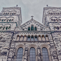 Buy canvas prints of The west towers of Lund Cathedral against the blue by Stig Alenäs