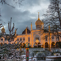 Buy canvas prints of Christmas decoration at the Moorish  Palace  in Tivoli gardens by Stig Alenäs