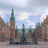 Buy canvas prints of Neptune Fountain in front of Frederiksborg castle by Stig Alenäs