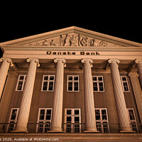 Buy canvas prints of The main building of the danish bank in Copenhagen at night by Stig Alenäs