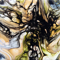 Buy canvas prints of Black Lace Acrylic Pour by Julie Chambers