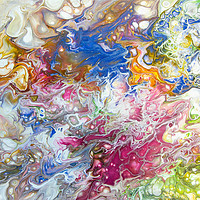Buy canvas prints of Colourful Mess Acrylic Pour by Julie Chambers