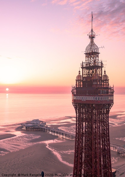 Blackpool Tower Sunset Acrylic by Mark Rangeley