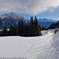 Buy canvas prints of Blue ski slope in Lenzerheide  by Martin Baroch