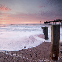 Buy canvas prints of Pier Pink Sunrise by Richard Taylor