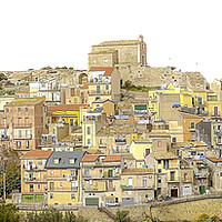 Buy canvas prints of A little Sicilian town.  by Steve Taylor