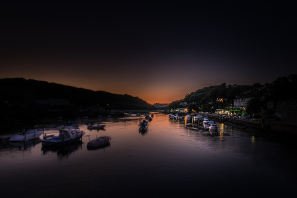 Sunset over Looe Picture Board by Steve Taylor