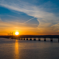 Buy canvas prints of Sunset over the Severn Bridge by John Hudson