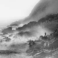 Buy canvas prints of Fisherman, Porth Nanven, Cornwall by Mick Blakey