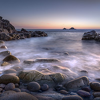 Buy canvas prints of Dusk, Porth Nanven, Cornwall by Mick Blakey