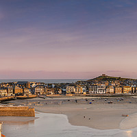 Buy canvas prints of First Light over St Ives Harbour, Cornwall by Mick Blakey