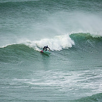 Buy canvas prints of Surfer Carving the Waves, Fistral by Mick Blakey