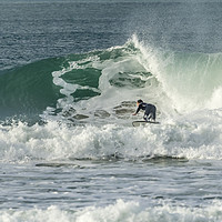 Buy canvas prints of Surfer, Fistral Beach by Mick Blakey