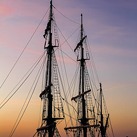 Buy canvas prints of Tall Ships Sunrise, Charlestown by Mick Blakey