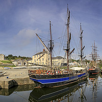 Buy canvas prints of Tall Ships in Charlestown Harbour by Mick Blakey