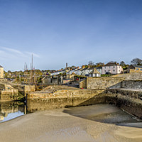 Buy canvas prints of Charlestown Harbour at Low Water by Mick Blakey