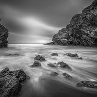 Buy canvas prints of Contrasts on the beach, Whipsiderry, Cornwall by Mick Blakey