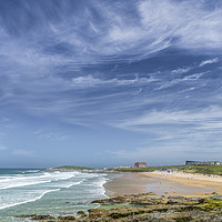 Buy canvas prints of Blue Skies, Fistral Beach, Cornwall by Mick Blakey