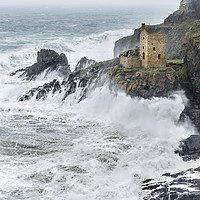 Buy canvas prints of Atlantic Swell, Crown Engine Houses, Cornwall by Mick Blakey