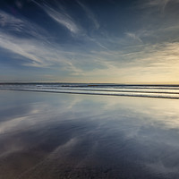 Buy canvas prints of Reflections, Saunton Sands, Devon by Mick Blakey