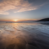 Buy canvas prints of Dipping Sun, Saunton Sands by Mick Blakey