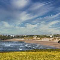 Buy canvas prints of Crantock Beach View, Cornwall by Mick Blakey