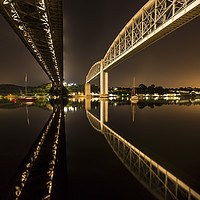 Buy canvas prints of After Midnight, Tamar Bridges, Cornwall by Mick Blakey
